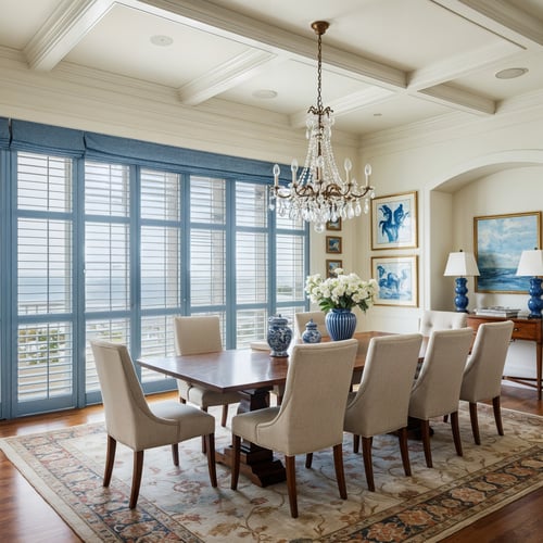 SHUTTERS blue window door shutters dining room