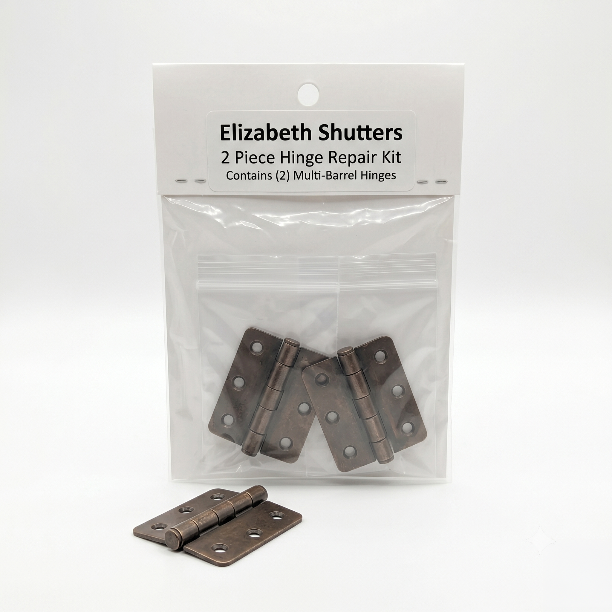 2-piece hinge kit for wood plantation shutter panels
