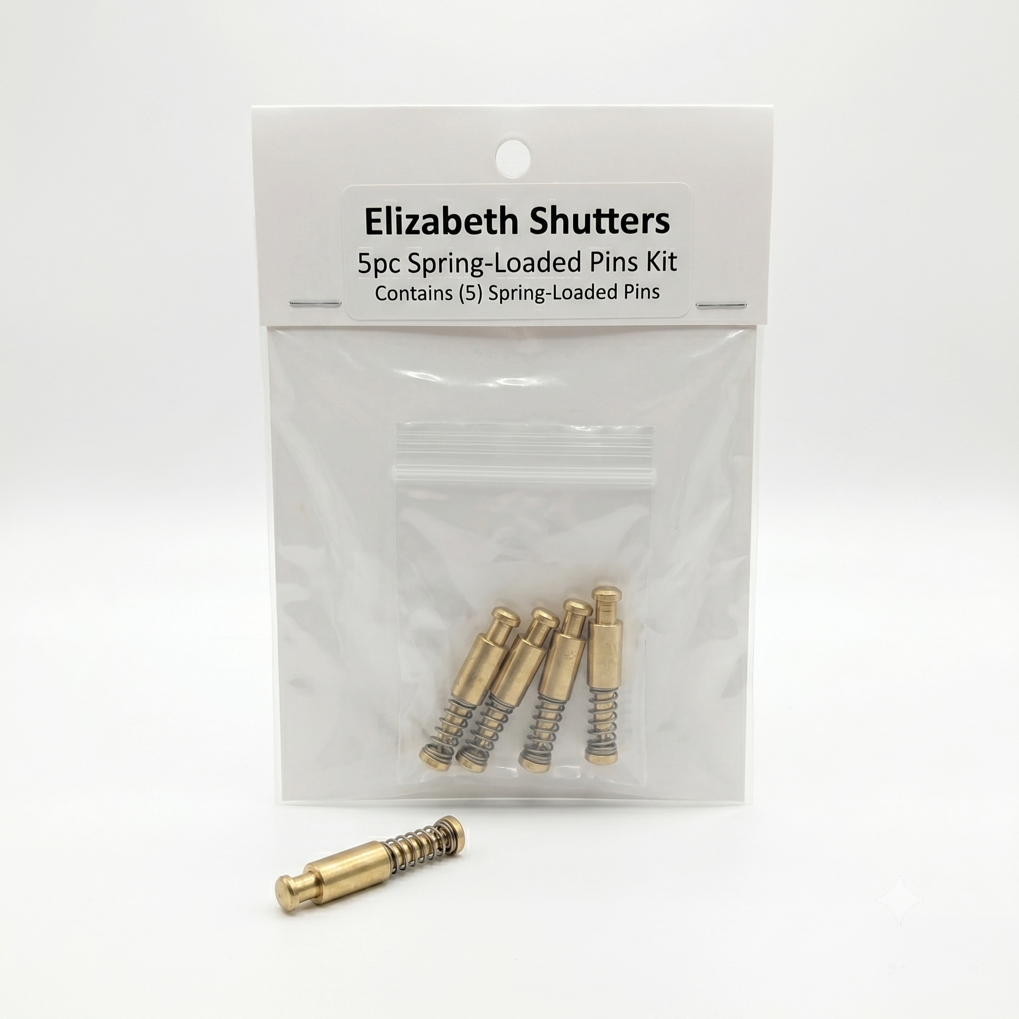 5-piece spring-loaded pin kit for wood plantation shutter louvers